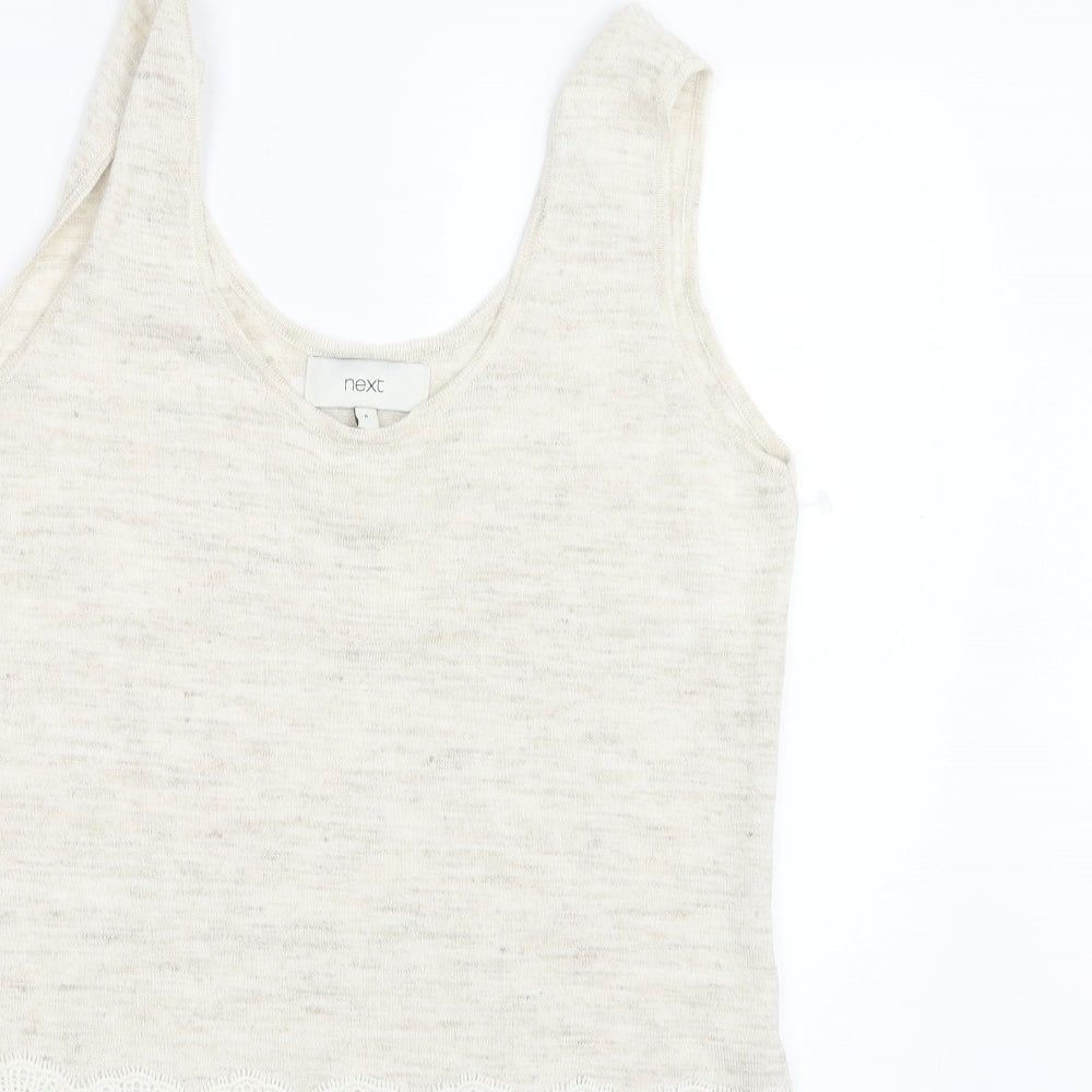 Womens UK Size 8 NEXT Beige Basic Tank