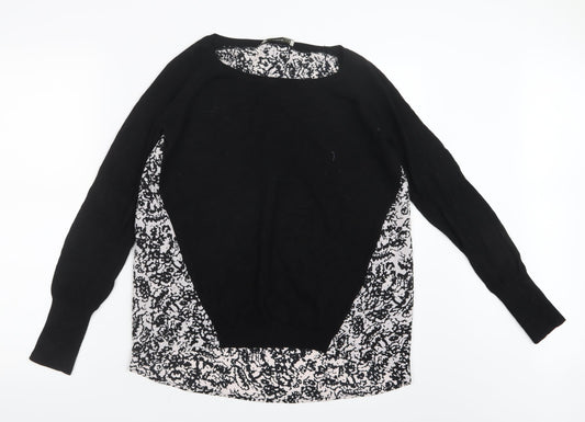 Womens UK Size S Oasis Black Basic T-Shirt