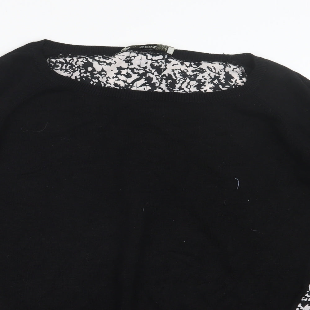 Womens UK Size S Oasis Black Basic T-Shirt