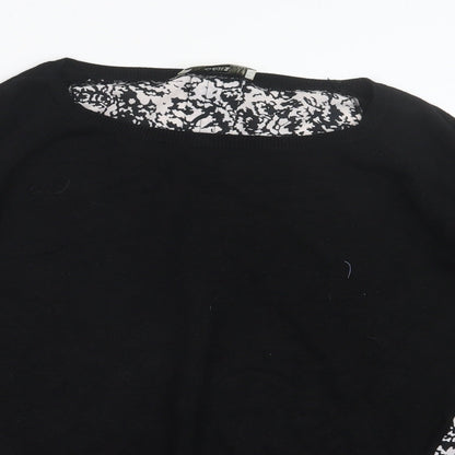 Womens UK Size S Oasis Black Basic T-Shirt