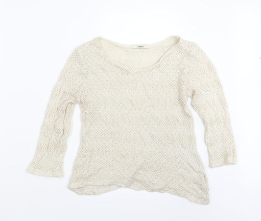 Oasis Womens Ivory  Knit Pullover Jumper Size L