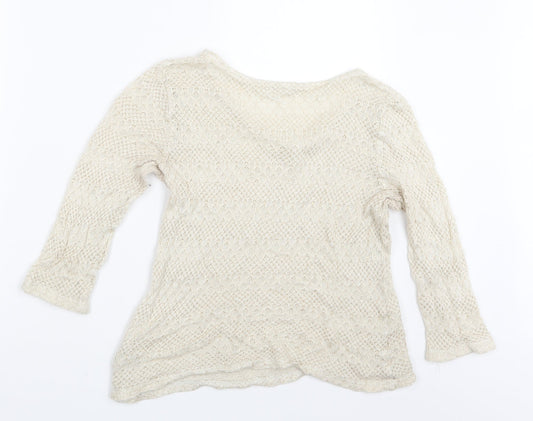 Oasis Womens Ivory  Knit Pullover Jumper Size L