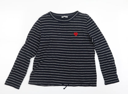 EDC Womens Blue Striped Knit Pullover Jumper Size XL
