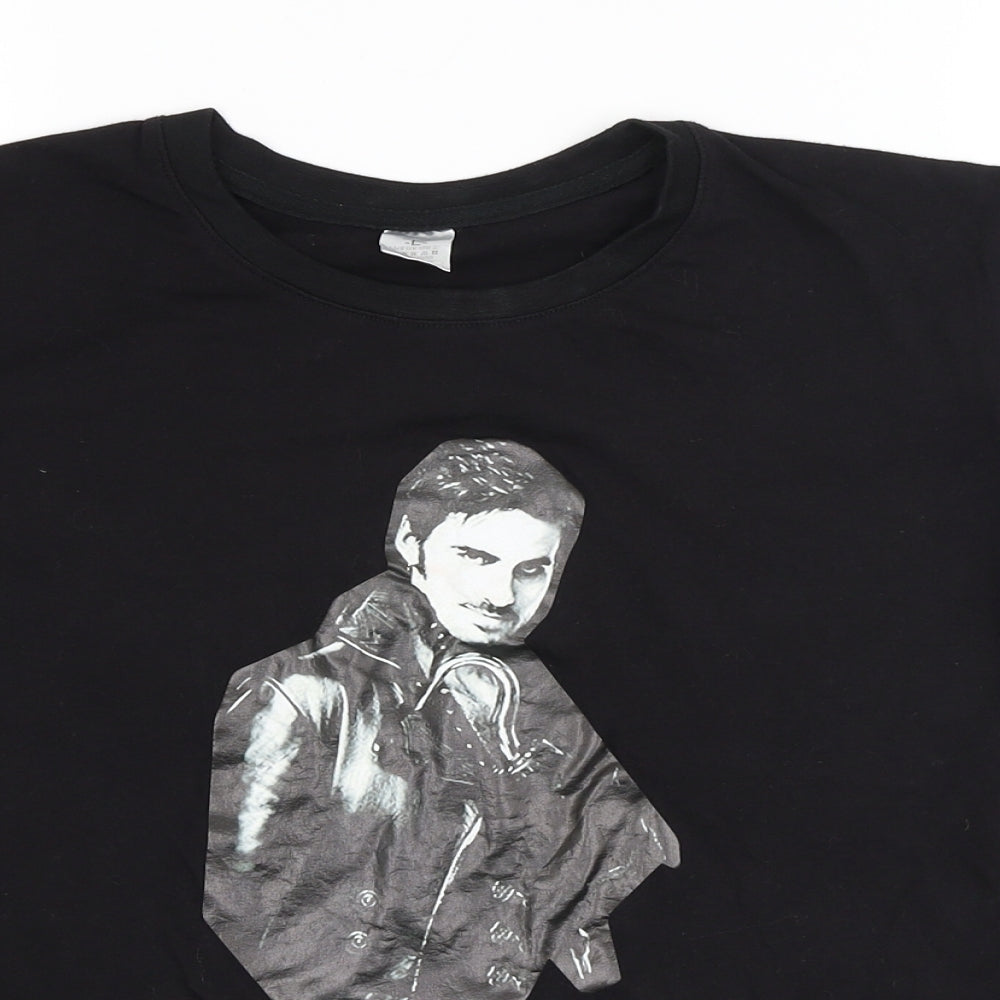 Womens UK Size L Preworn Black Basic T-Shirt