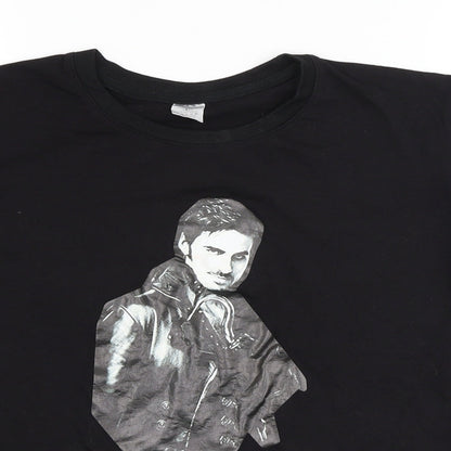 Womens UK Size L Preworn Black Basic T-Shirt