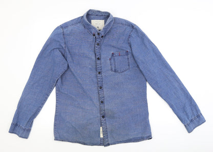 Mens UK Size M Native Youth Blue  Button-Up Long Sleeve Casual Shirt