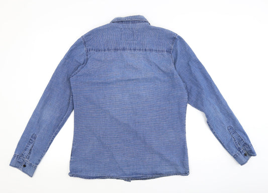 Mens UK Size M Native Youth Blue  Button-Up Long Sleeve Casual Shirt