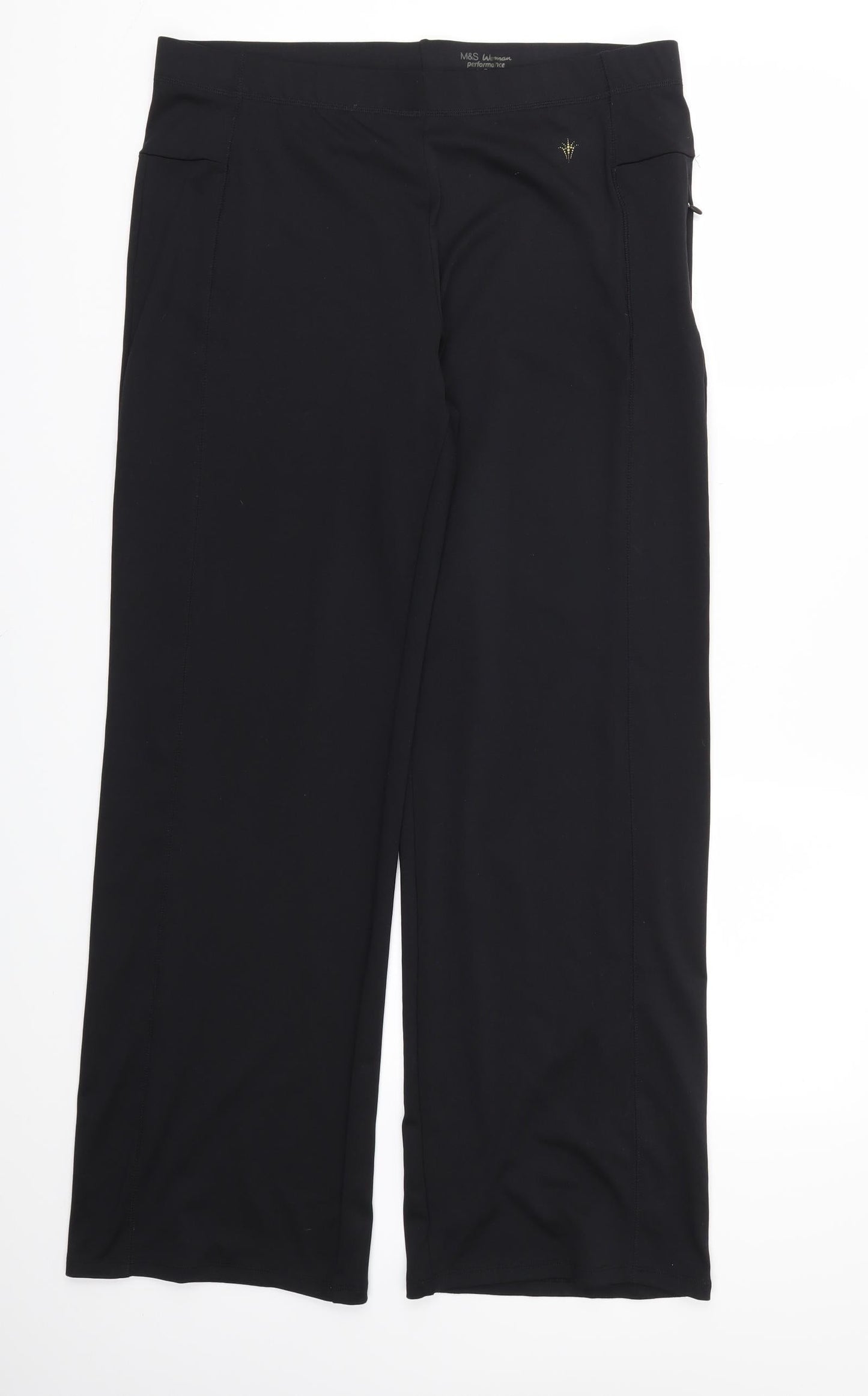 M&S Womens Black   Trousers  Size 18 L31 in