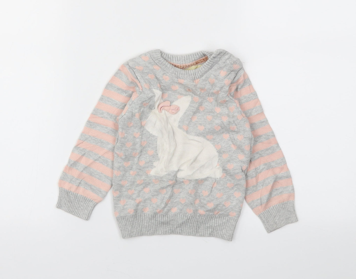 Young Dimension Girls Grey Argyle/Diamond  Pullover Jumper Size 18-24 Months