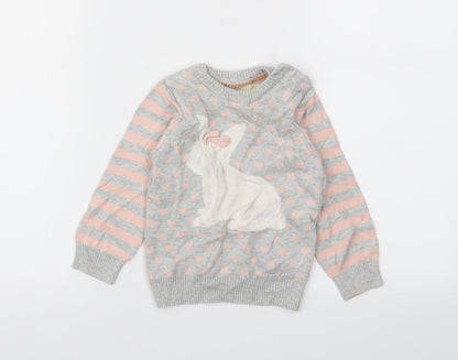 Young Dimension Girls Grey Argyle/Diamond  Pullover Jumper Size 18-24 Months