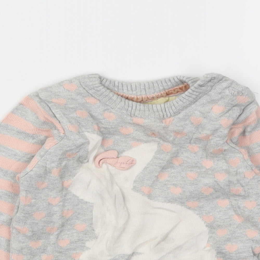 Young Dimension Girls Grey Argyle/Diamond  Pullover Jumper Size 18-24 Months