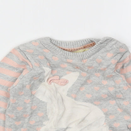 Young Dimension Girls Grey Argyle/Diamond  Pullover Jumper Size 18-24 Months