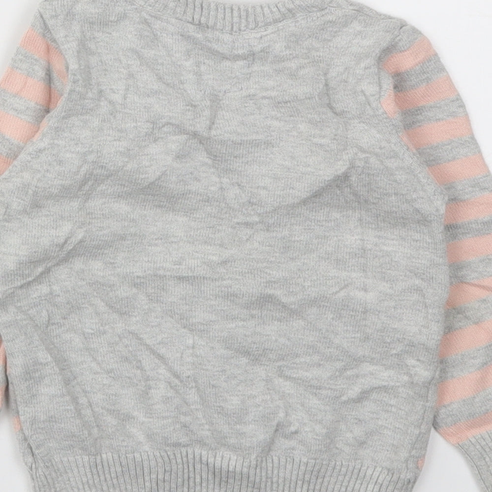 Young Dimension Girls Grey Argyle/Diamond  Pullover Jumper Size 18-24 Months