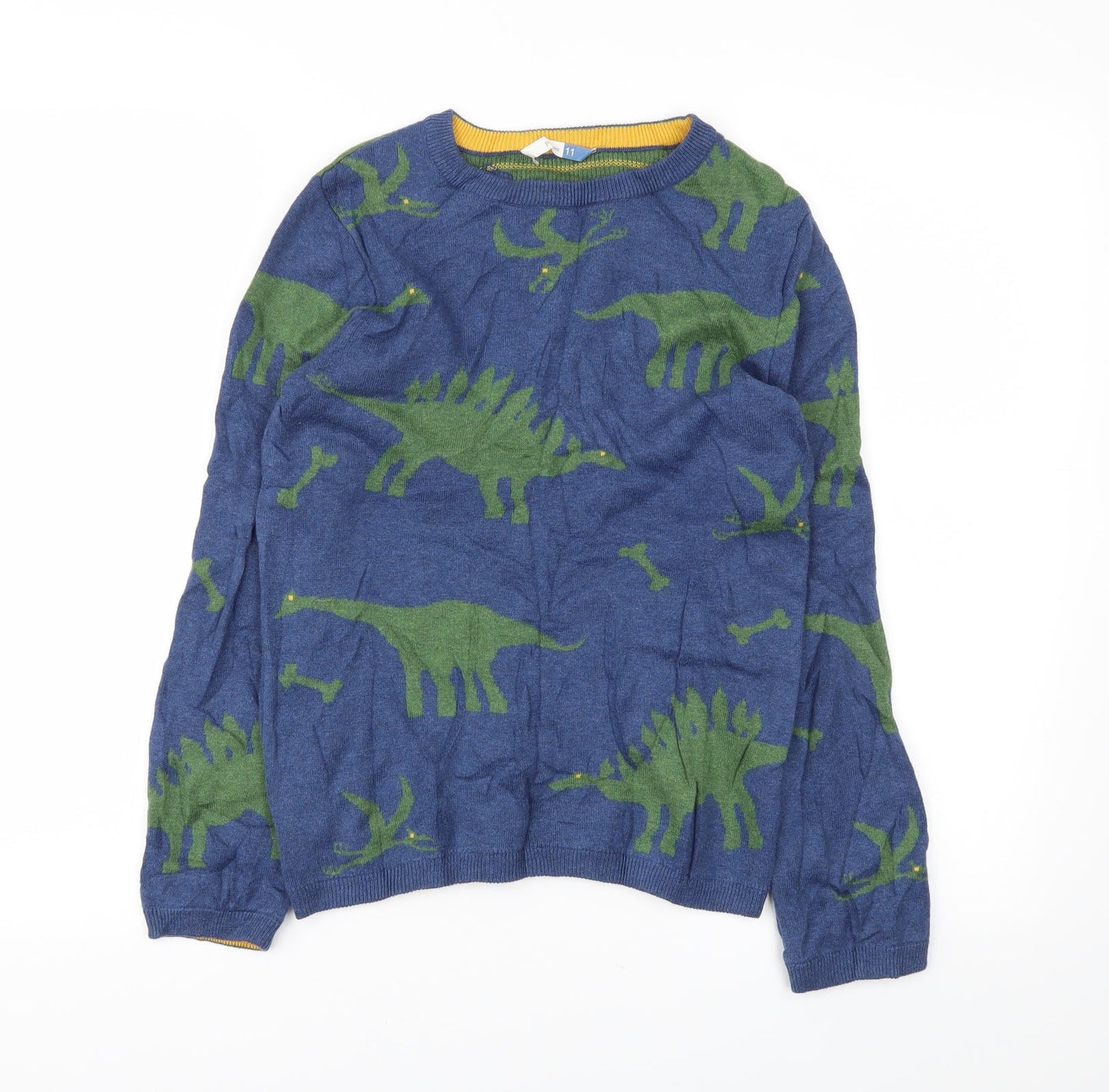 jhon lewis Boys Blue Animal Print  Pullover Jumper Size 11 Years