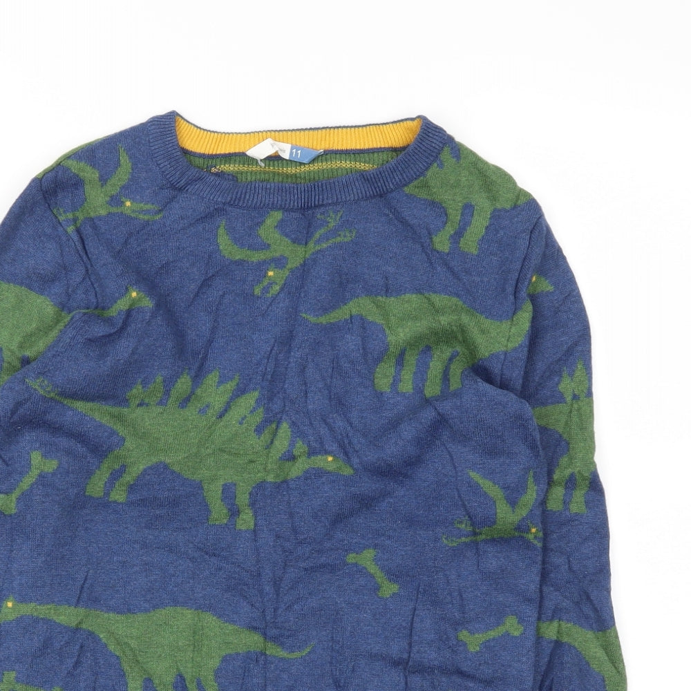jhon lewis Boys Blue Animal Print  Pullover Jumper Size 11 Years