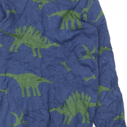 jhon lewis Boys Blue Animal Print  Pullover Jumper Size 11 Years