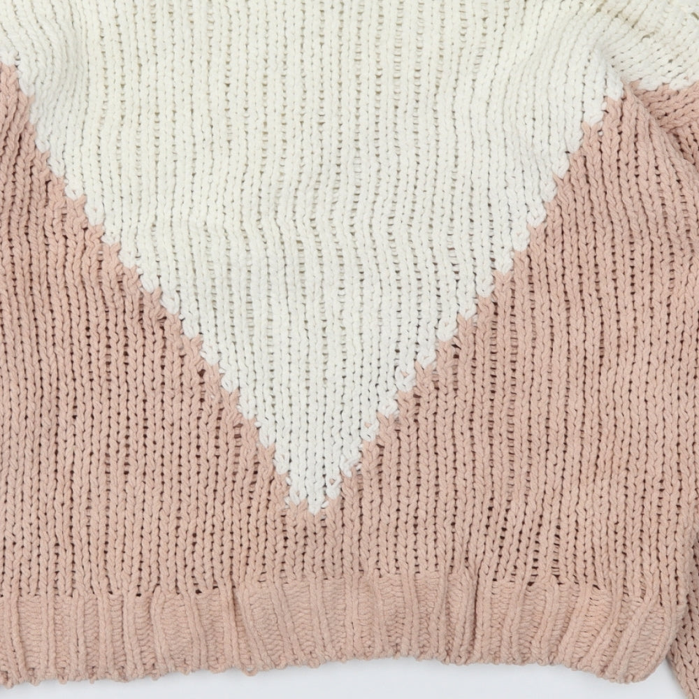 FOREVER 21 Womens Orange Striped  Pullover Jumper Size M