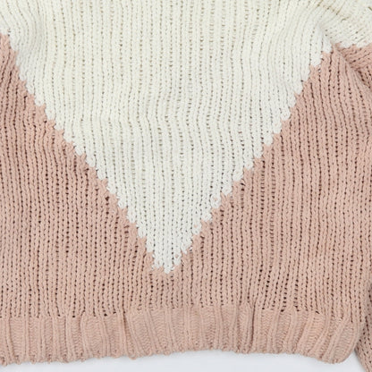FOREVER 21 Womens Orange Striped  Pullover Jumper Size M