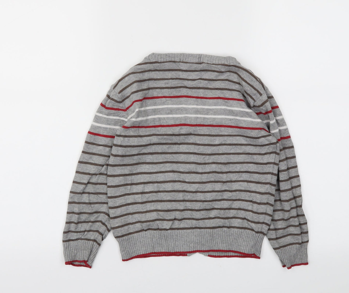 George Girls Grey Striped  Cardigan Jumper Size 4-5 Years