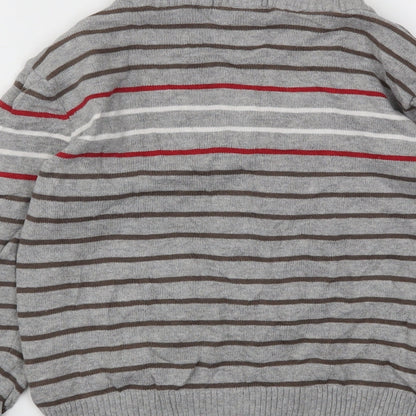 George Girls Grey Striped  Cardigan Jumper Size 4-5 Years