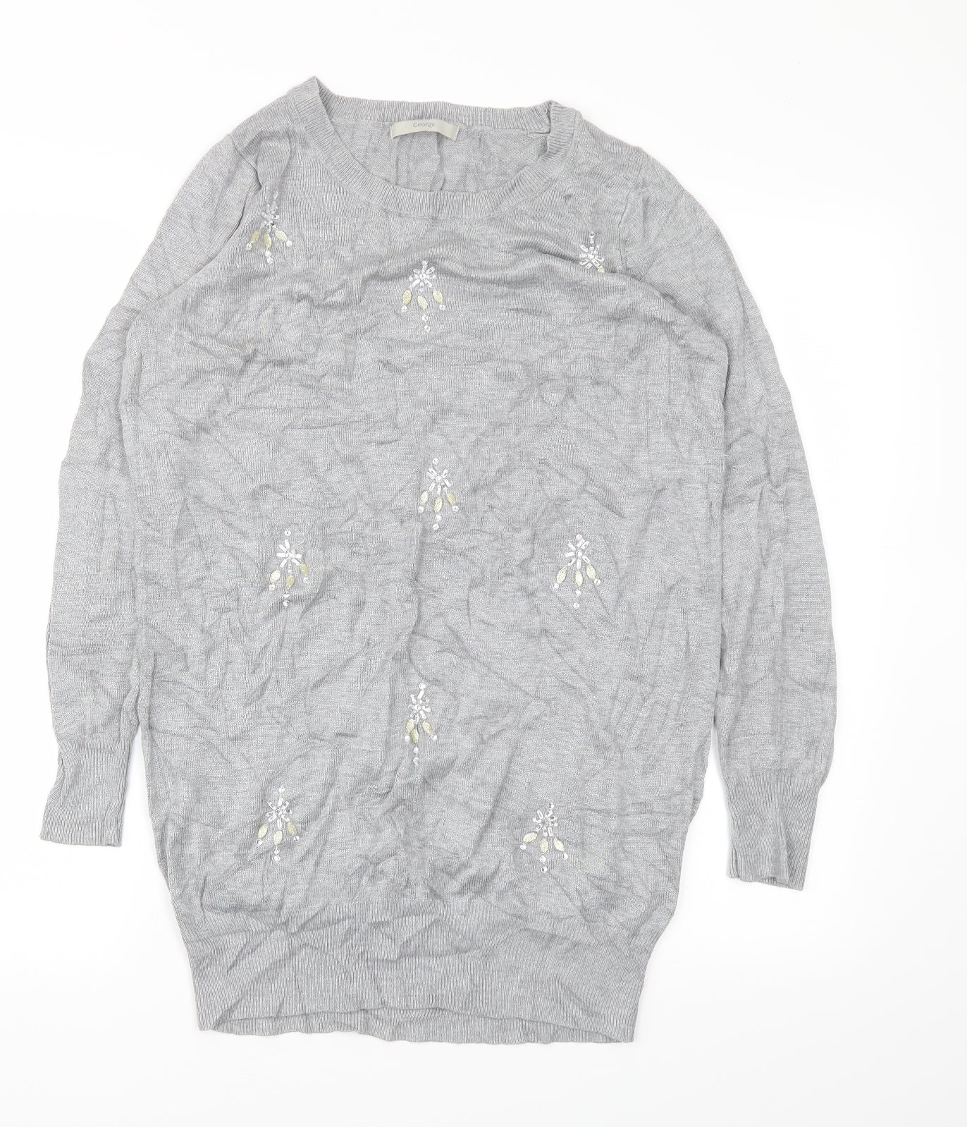 George Womens Grey Floral  Jacket Dress  Size 10