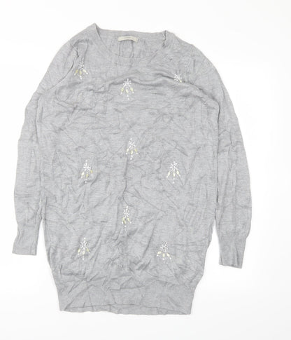 George Womens Grey Floral  Jacket Dress  Size 10