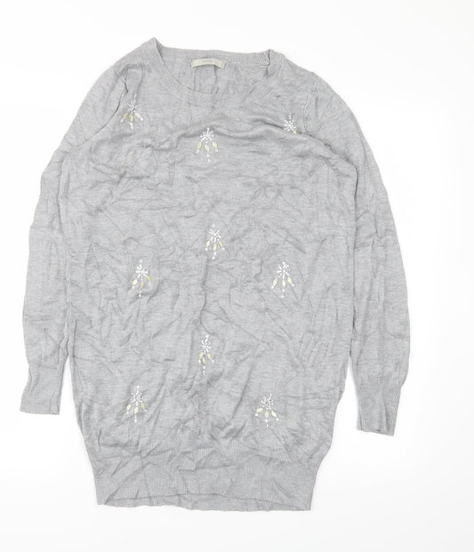 George Womens Grey Floral  Jacket Dress  Size 10