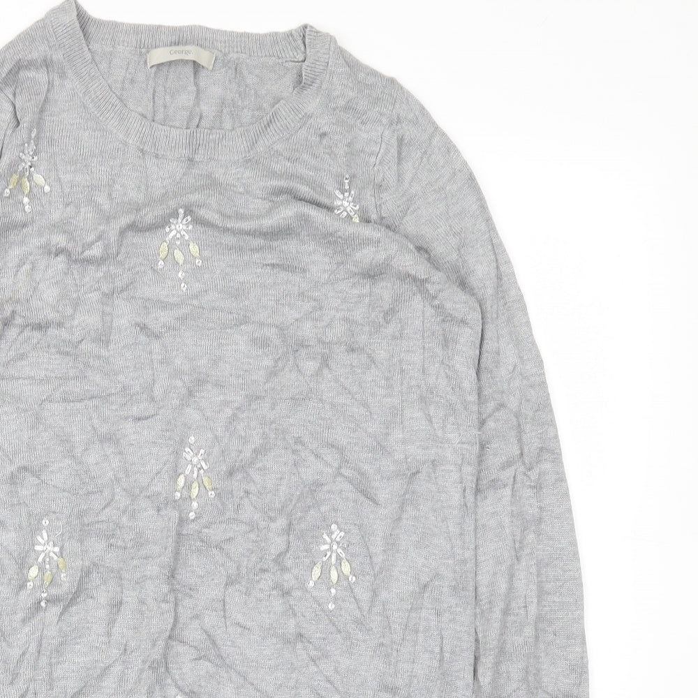 George Womens Grey Floral  Jacket Dress  Size 10