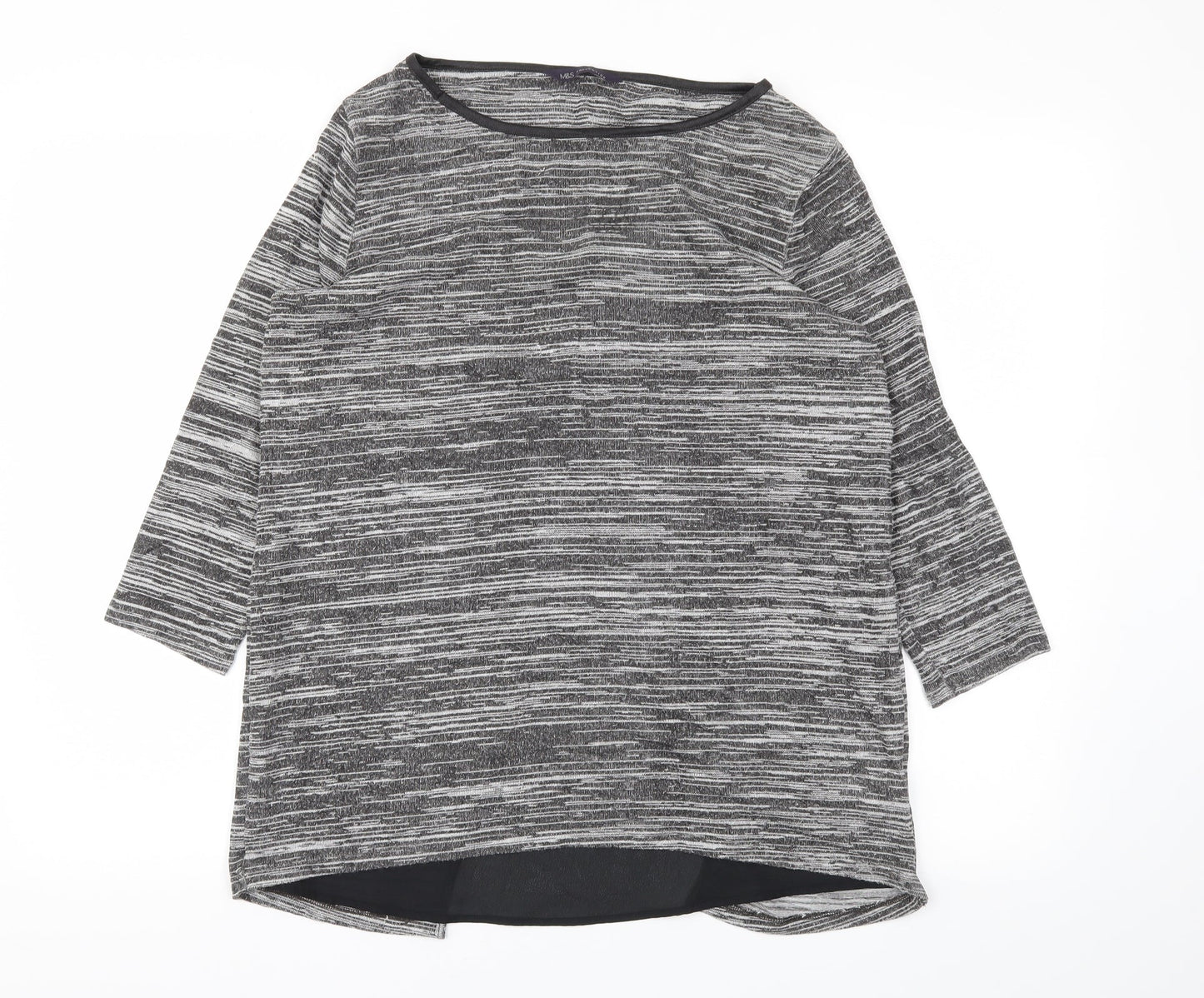 Womens UK Size 10 M&S Grey Basic T-Shirt