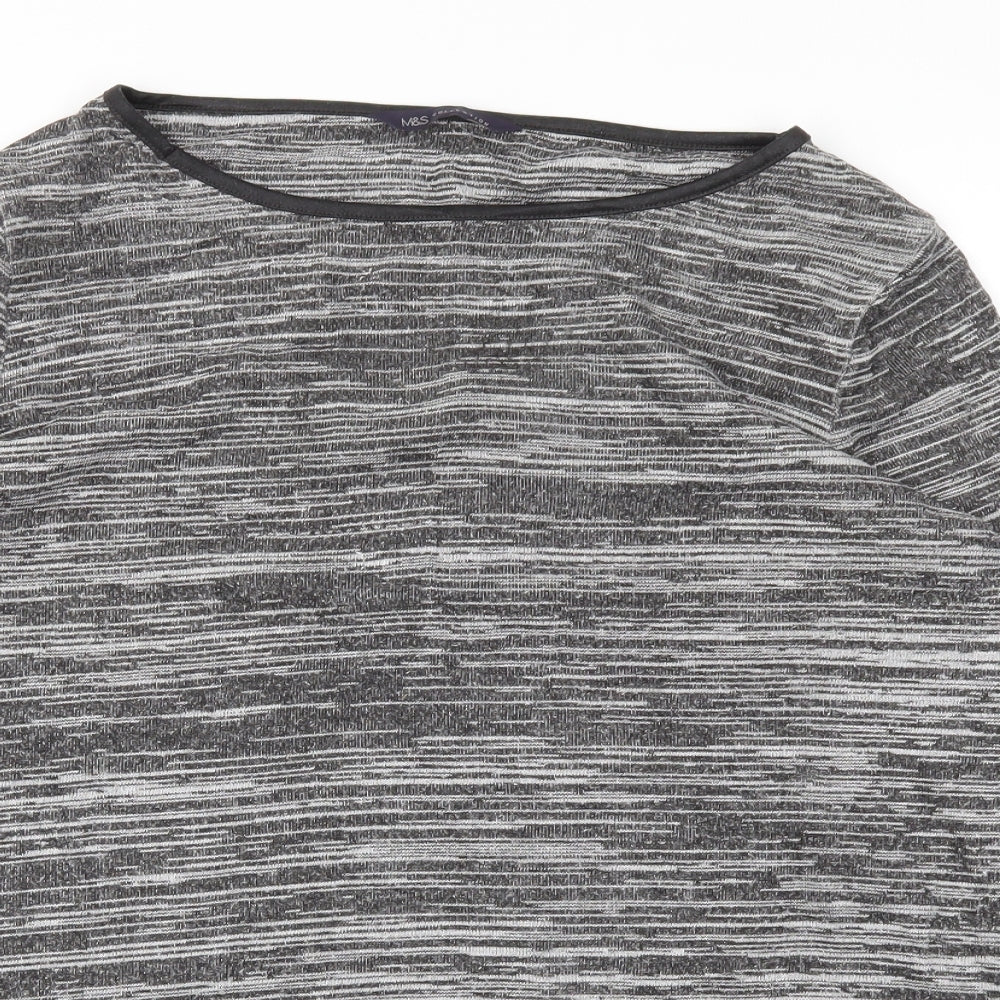 Womens UK Size 10 M&S Grey Basic T-Shirt