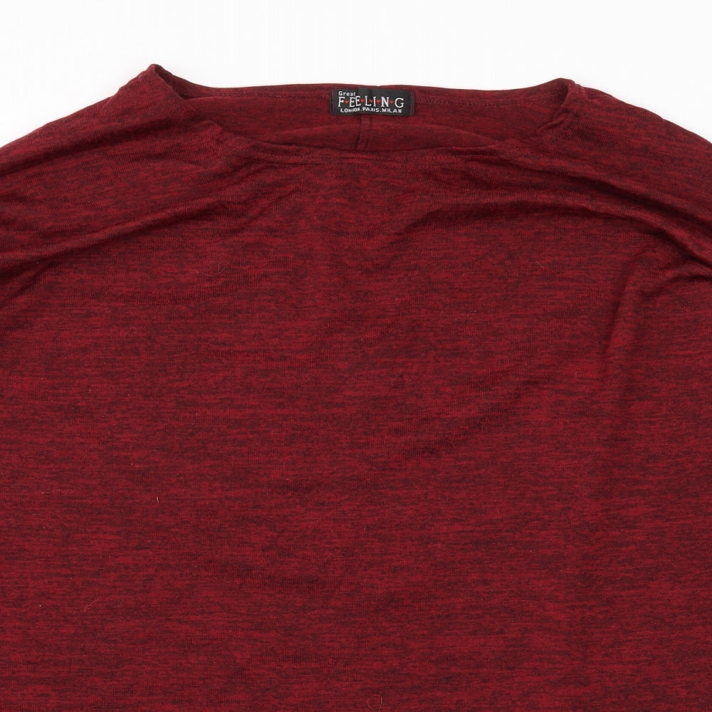 FEELING  Womens Red   Pullover Jumper Size L