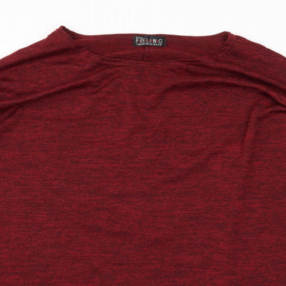 FEELING  Womens Red   Pullover Jumper Size L