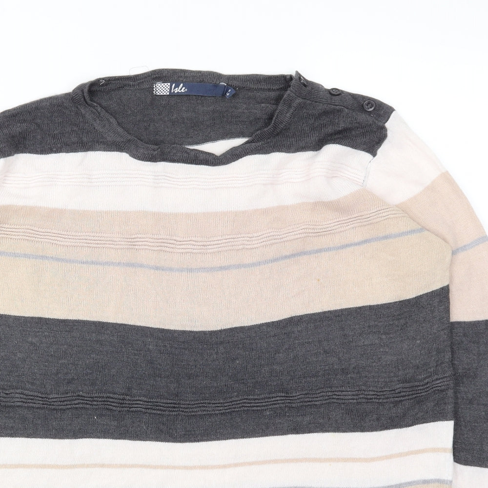 Womens UK Size M Isle Ivory Basic T-Shirt