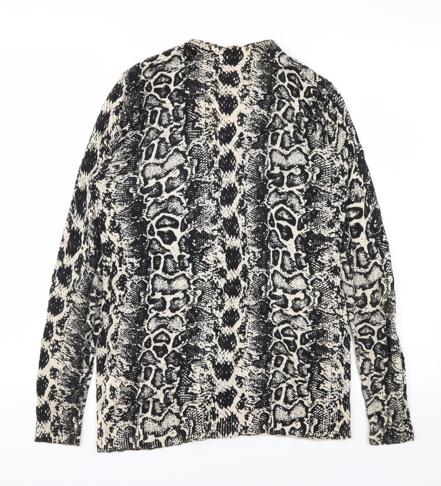 Gharani Strok Womens Black Animal Print  Cardigan Jumper Size S