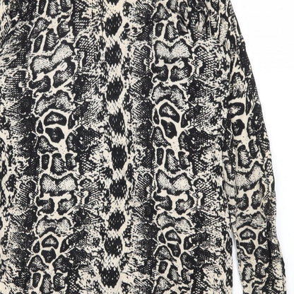 Gharani Strok Womens Black Animal Print  Cardigan Jumper Size S