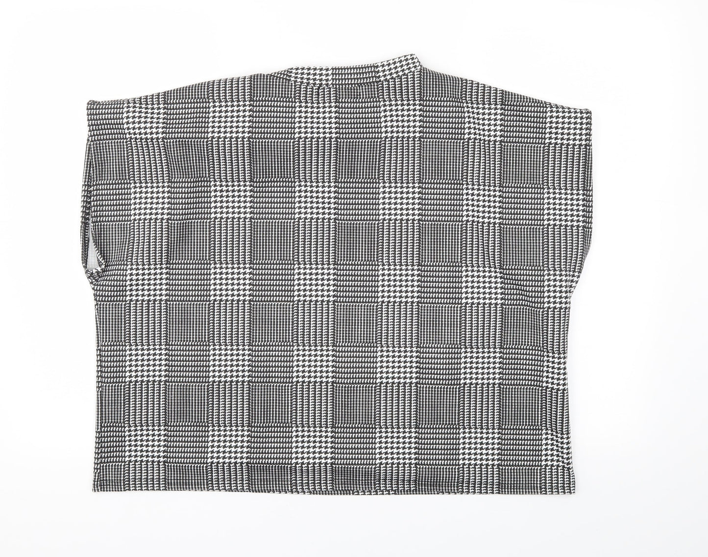 feeling  Womens Black Check  Basic T-Shirt Size M