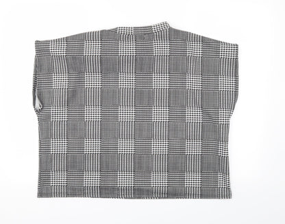 feeling  Womens Black Check  Basic T-Shirt Size M