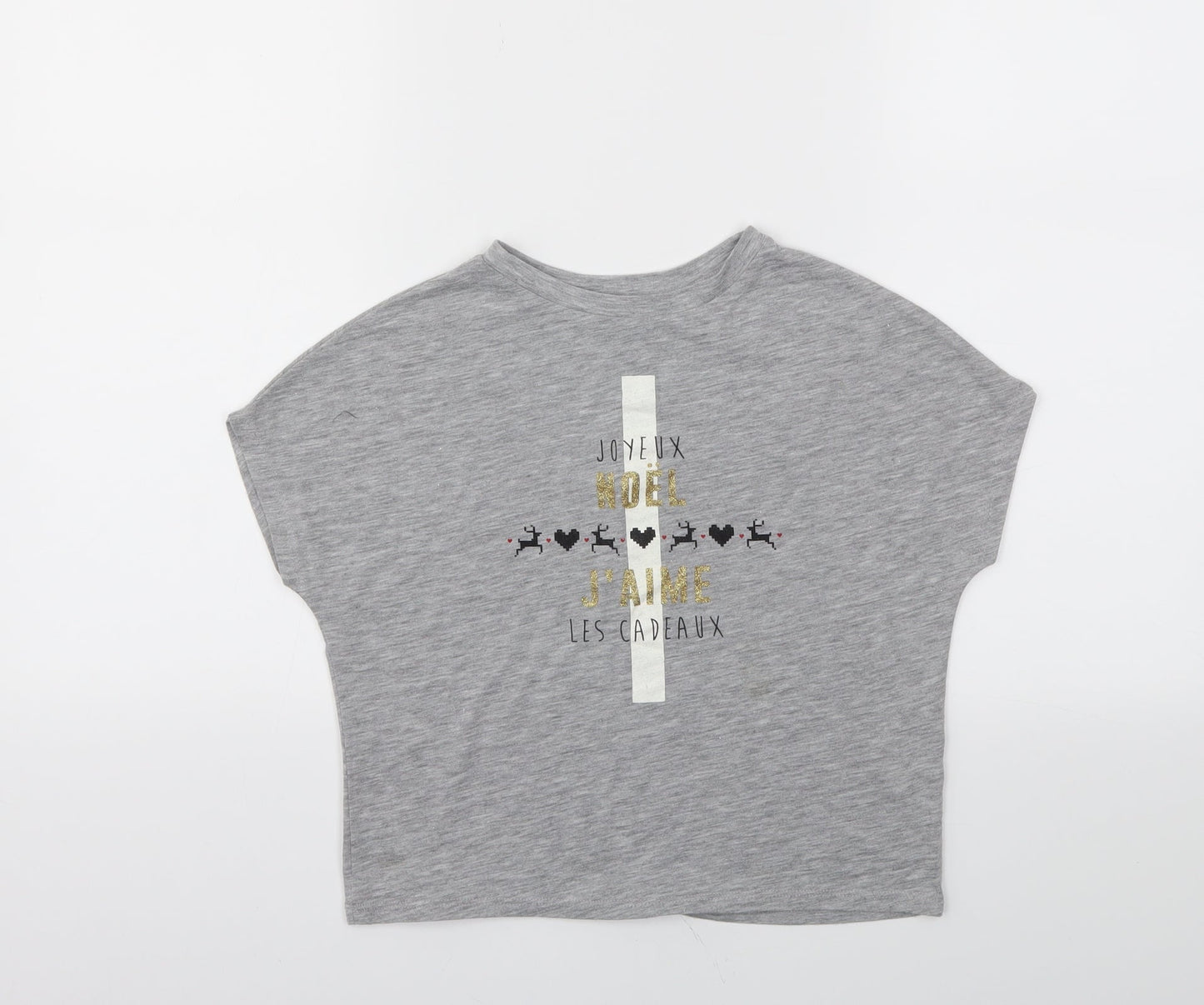 River Island Girls Grey   Basic T-Shirt Size 5-6 Years