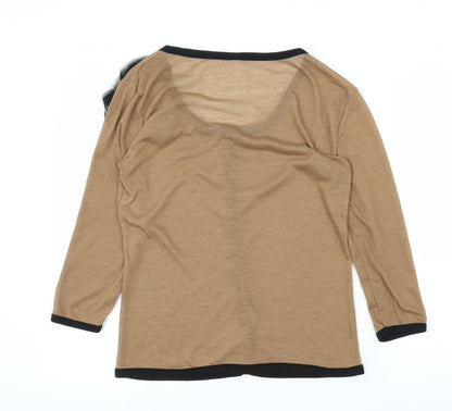 Preworn Womens Brown   Cardigan Jumper Size M  - Flower