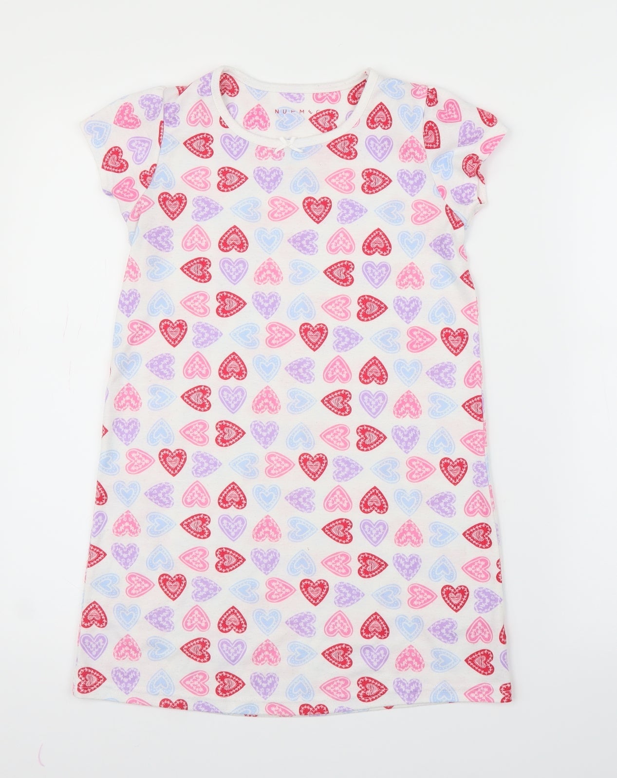 Nutmeg Girls White   Tunic T-Shirt Size 8-9 Years  - Loveheart