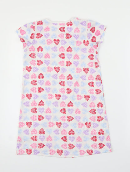 Nutmeg Girls White   Tunic T-Shirt Size 8-9 Years  - Loveheart