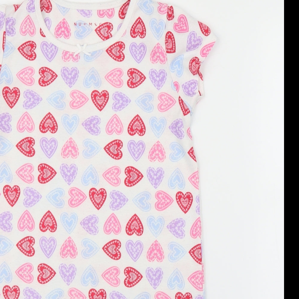 Nutmeg Girls White   Tunic T-Shirt Size 8-9 Years  - Loveheart