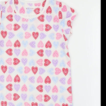Nutmeg Girls White   Tunic T-Shirt Size 8-9 Years  - Loveheart