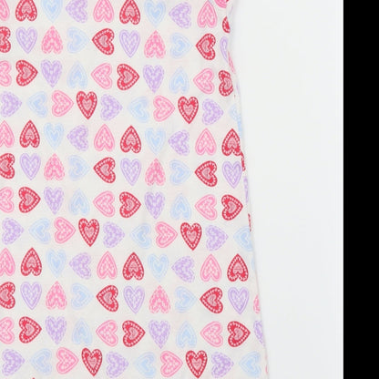 Nutmeg Girls White   Tunic T-Shirt Size 8-9 Years  - Loveheart