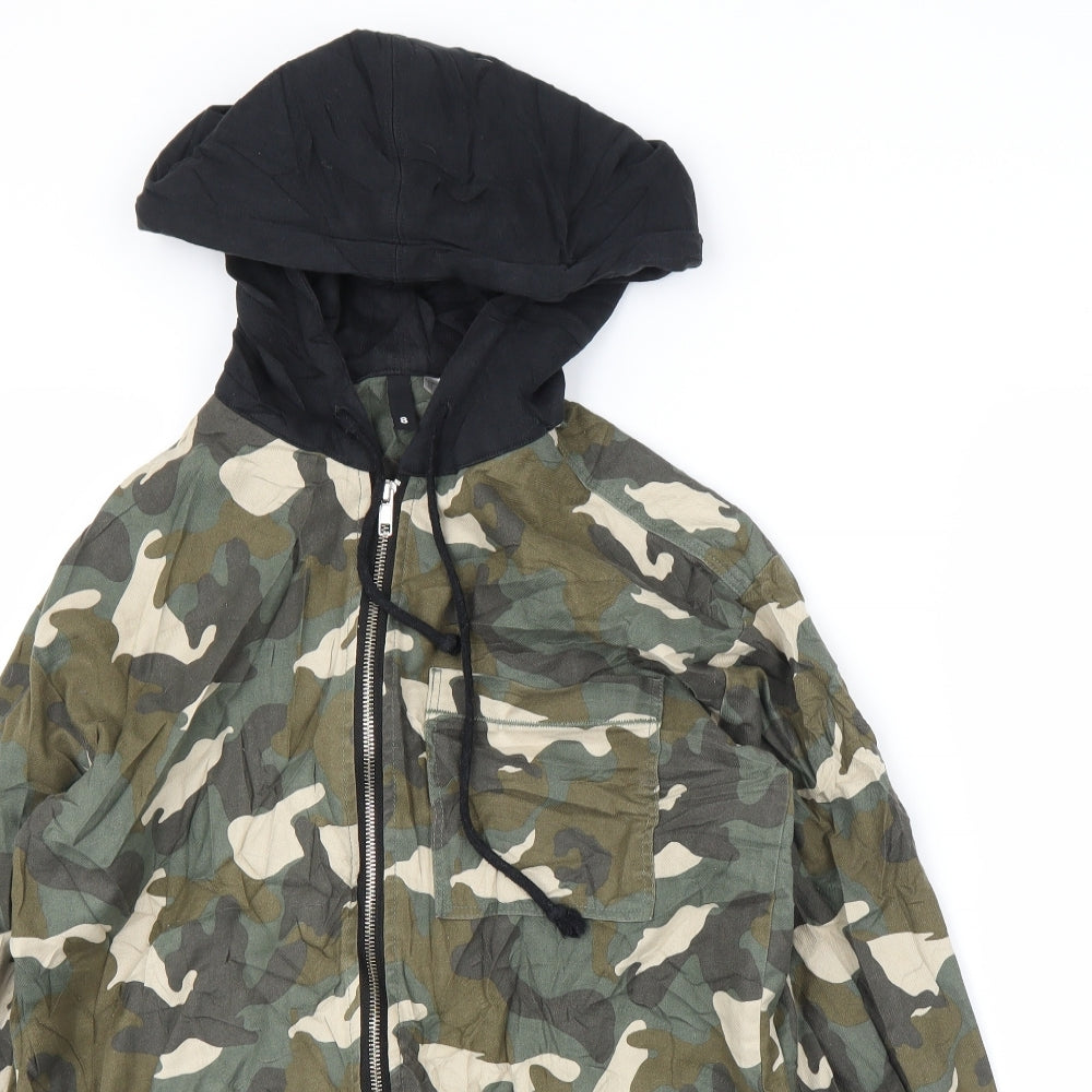 H&M Womens Green Camouflage  Full Zip Hoodie Size 6