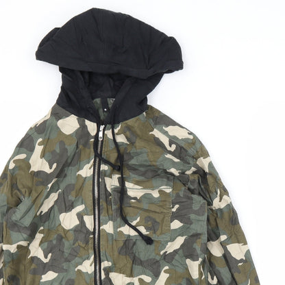H&M Womens Green Camouflage  Full Zip Hoodie Size 6