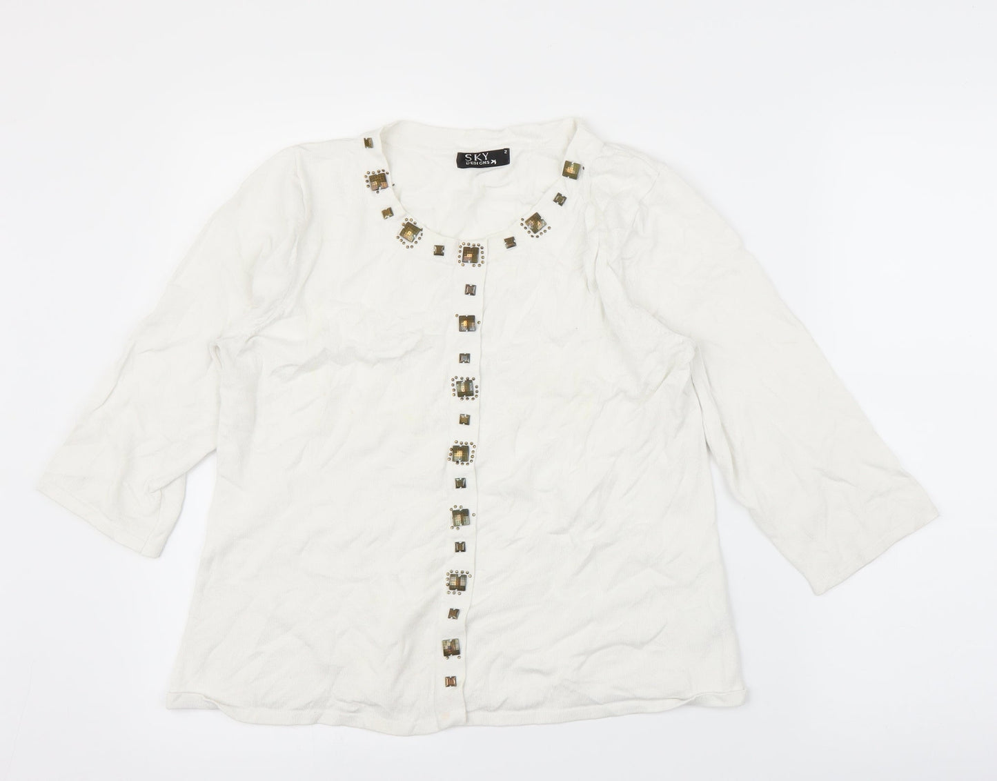 Womens UK Size M Sky Designs White Basic Blouse