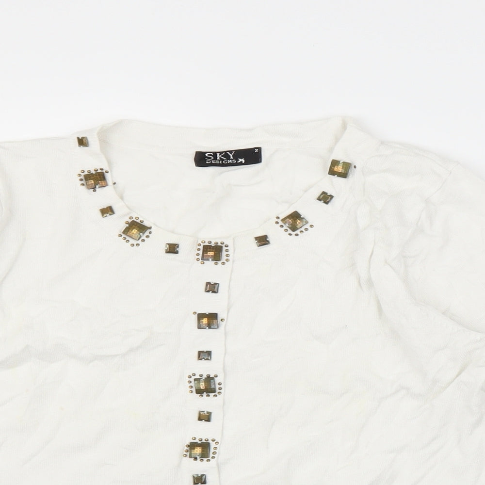 Womens UK Size M Sky Designs White Basic Blouse