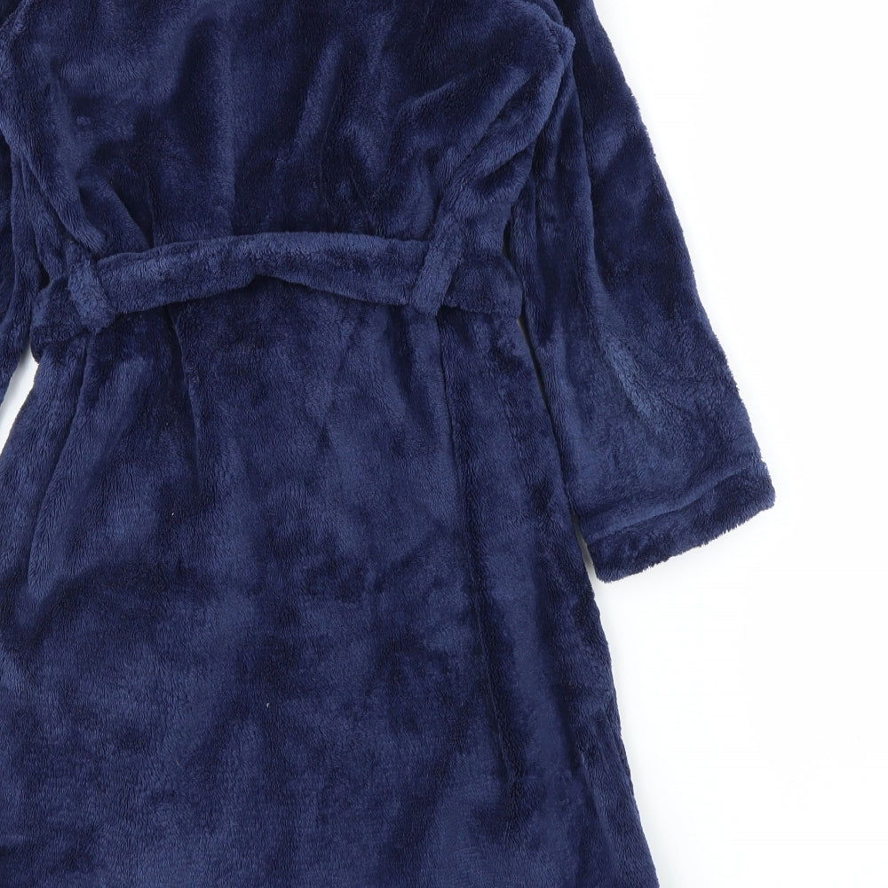 M&S Boys Blue Solid   Robe Size 7 Years