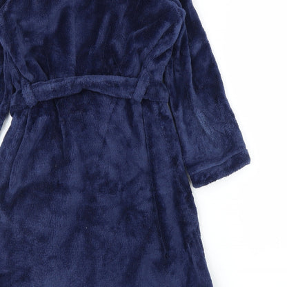 M&S Boys Blue Solid   Robe Size 7 Years
